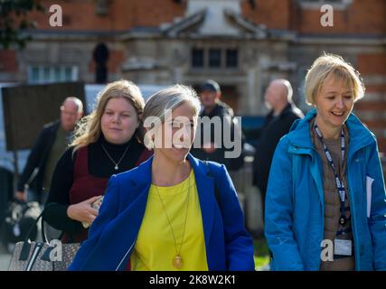 London uk 24th Oct 2022 Daisy Cooper  leader liberal democrats arrives at college green London uk Stock Photo