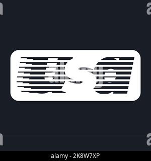 usa, halftone line letter typography effect design artwork. Editable, resizable, EPS 10, vector illustration. Stock Vector