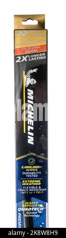 Winneconne, WI - 24 October 2022: A package of Michelin wiper blade on an isolated background. Stock Photo