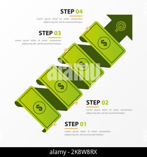 Infographic design template. Business concept with 4 steps. Can be used for workflow layout, diagram, banner, webdesign. Vector illustration Stock Vector