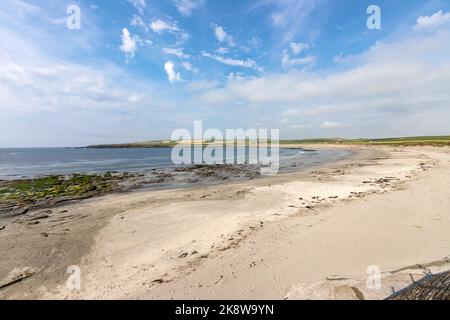 Skara Brae, stone-built Neolithic settlement, located on the Bay of Skaill , Neolithic, Mainland, Orkney, Scotland, UK Stock Photo