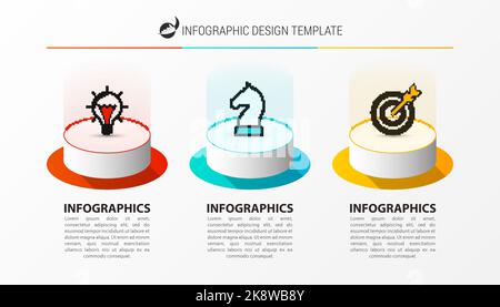 Infographic design template. Creative concept with 3 steps. Can be used for workflow layout, diagram, banner, webdesign. Vector illustration Stock Vector