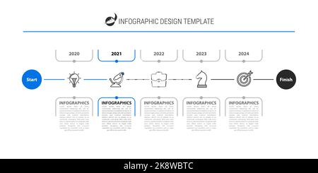 Infographic design template. Creative concept with 5 steps. Can be used for workflow layout, diagram, banner, webdesign. Vector illustration Stock Vector