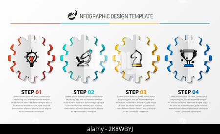 Vector Infographic cooperation report template made from thick color ...