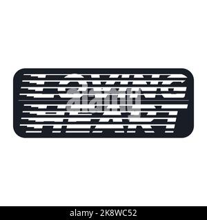 Loving heart, halftone line letter typography effect design artwork. Editable, resizable, EPS 10, vector illustration. Stock Vector