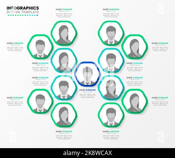 Infographic design template. Organization chart. Business hierarchy. Vector illustration Stock Vector