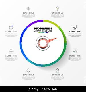 Infographic design template. Creative concept with 8 steps. Can be used for workflow layout, diagram, banner, webdesign. Vector illustration Stock Vector