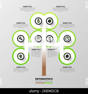 Infographic design template. Creative concept with 8 steps. Can be used for workflow layout, diagram, banner, webdesign. Vector illustration Stock Vector