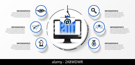 Infographic design template. Creative concept with 6 steps. Can be used for workflow layout, diagram, banner, webdesign. Vector illustration Stock Vector