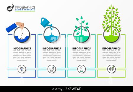 Infographic design template. Creative concept with 4 steps. Can be used for workflow layout, diagram, banner, webdesign. Vector illustration Stock Vector