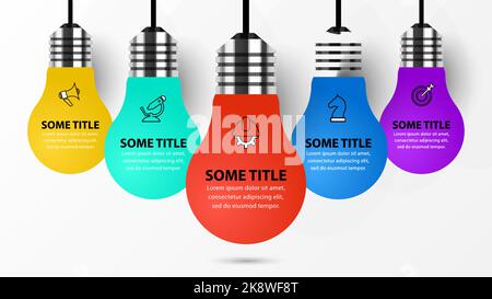 Infographic design template. Creative concept with 5 steps. Can be used for workflow layout, diagram, banner, webdesign. Vector illustration Stock Vector
