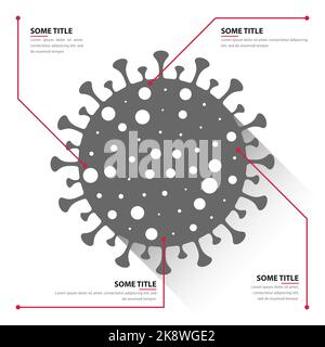 Infographic design template. Virus concept with 4 steps. Can be used for workflow layout, diagram, banner, webdesign. Vector illustration Stock Vector