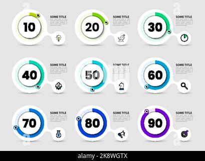 Infographic design template. Creative concept with 9 steps. Can be used for workflow layout, diagram, banner, webdesign. Vector illustration Stock Vector