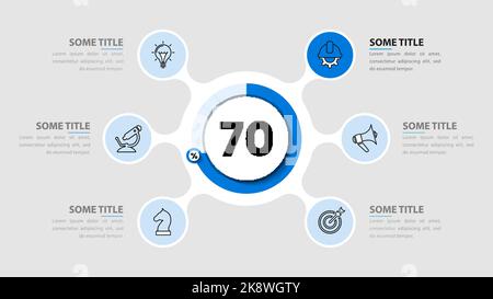 Infographic design template. Creative concept with 6 steps. Can be used for workflow layout, diagram, banner, webdesign. Vector illustration Stock Vector