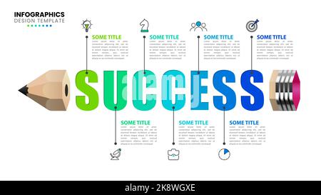 Infographic design template. Business concept with 7 steps. Can be used for workflow layout, diagram, banner, webdesign. Vector illustration Stock Vector
