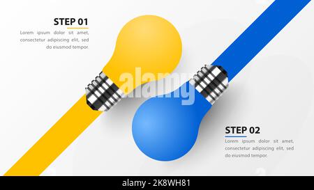 Infographic design template. Creative concept with 2 steps. Can be used for workflow layout, diagram, banner, webdesign. Vector illustration Stock Vector