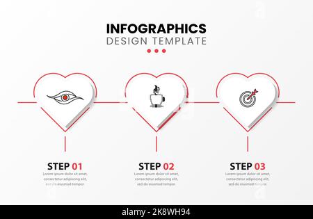 Infographic design template. Creative concept with 3 steps. Can be used for workflow layout, diagram, banner, webdesign. Vector illustration Stock Vector