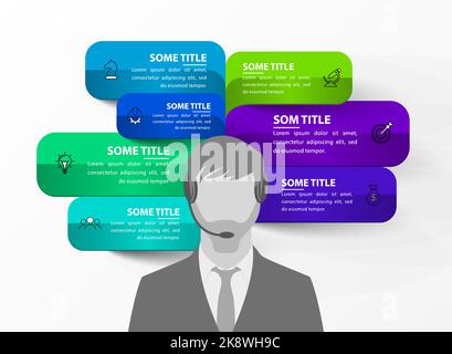 Infographic design template. Creative concept with 7 steps. Can be used for workflow layout, diagram, banner, webdesign. Vector illustration Stock Vector