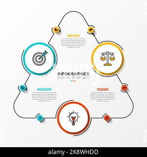 Infographic design template. Creative concept with 3 steps. Can be used for workflow layout, diagram, banner, webdesign. Vector illustration Stock Vector