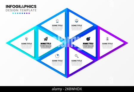 Infographic design template. Creative concept with 8 steps. Can be used for workflow layout, diagram, banner, webdesign. Vector illustration Stock Vector