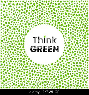 Think green. Environmental concept with leaves. Vector illustration Stock Vector