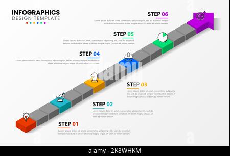 Six Steps Startup Slide Template Stock Vector Image & Art - Alamy