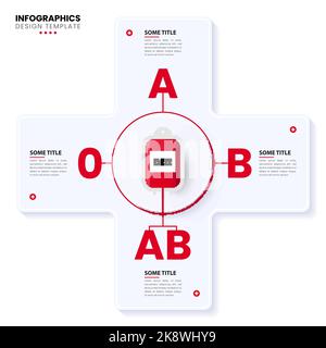 Infographic design template. Blood donation concept. Can be used for workflow layout, diagram, banner, webdesign. Vector illustration Stock Vector