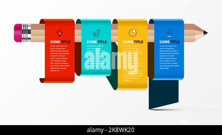 Infographic design template. Creative concept with 4 steps. Can be used for workflow layout, diagram, banner, webdesign. Vector illustration. Stock Vector