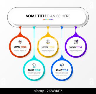 infographic template with 5 steps or options. Can be used for workflow layout, diagram, banner, webdesign. Vector illustration Stock Vector