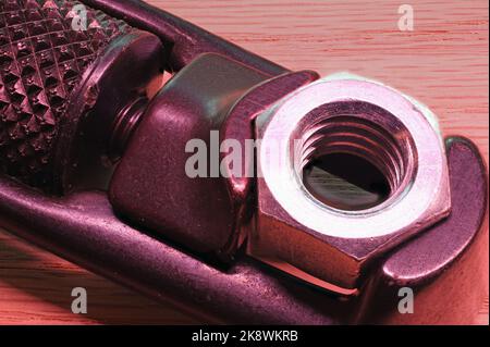 Antique Adjustable Wrench Close Up Stock Photo