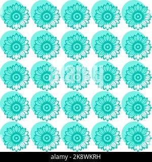 Seamless vector pattern based on hand drawn sunflower Stock Vector
