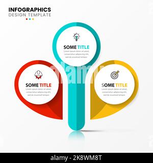 Infographic template with icons and 3 options or steps. Abstract Tree. Can be used for workflow layout, diagram, banner, webdesign. Vector illustratio Stock Vector