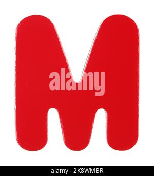 Upper case M magnetic letter on white with clipping path Stock Photo