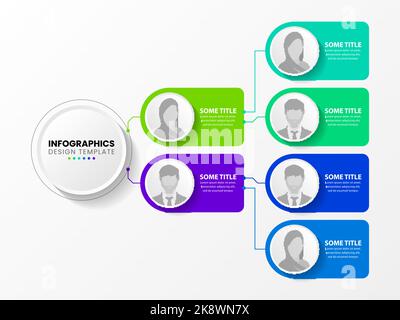 Infographic template with 6 options or steps. Business hierarchy. Can be used for workflow layout, diagram, banner, webdesign. Vector illustration Stock Vector