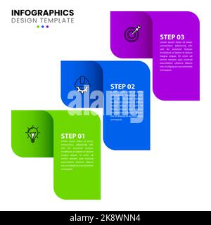 Infographic template with icons and 3 options or steps. Arrows. Can be used for workflow layout, diagram, banner, webdesign. Vector illustration Stock Vector