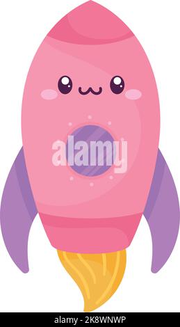 rocket launcher kawaii style character Stock Vector