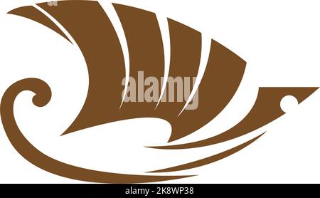 Viking ship icon logo design illustration vector Stock Vector
