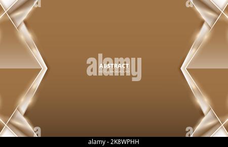 Abstract luxury gold and brown award background. Elegant luxury background with golden 3d geometric triangles. Vector illustration Stock Vector