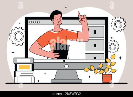 Lessons online concept Stock Vector