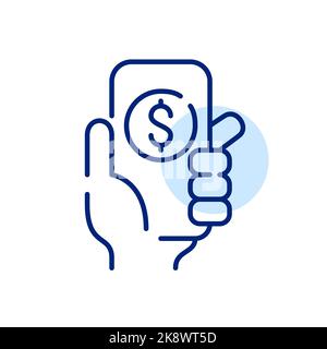 Business and finance app for smartphone. Pixel perfect, editable stroke line icon Stock Vector