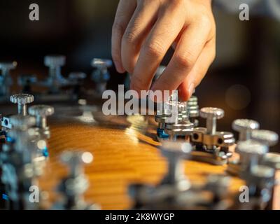 luthier fitting the back to the instrument ribs Stock Photo - Alamy