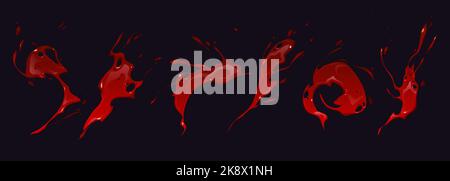 Blood splash sprite sheet for game or animation. Vector storyboard of ...