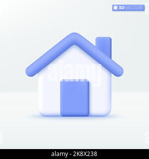 House icon symbols. Trendy Smart Home, Real estate, loan, mortgage, back concept. 3D vector isolated illustration design. Cartoon pastel Minimal style Stock Vector