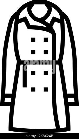 trench coat outerwear female line icon vector illustration Stock Vector