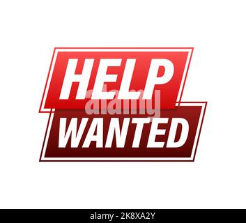 Help Wanted icon, Sign. Help Wanted label. Vector stock illustration Stock Vector