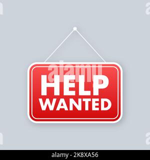 Help Wanted icon, Sign. Help Wanted label. Vector stock illustration Stock Vector