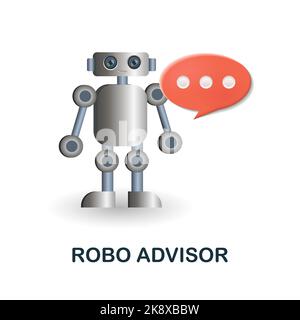 Robo Advisor icon. 3d illustration from fintech industry collection. Creative Robo Advisor 3d icon for web design, templates, infographics and more Stock Vector