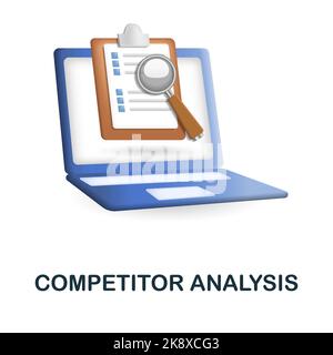 Competitor Analysis icon. 3d illustration from fintech collection. Creative Competitor Analysis 3d icon for web design, templates, infographics and Stock Vector