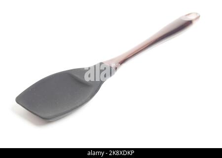 Silicone Spatula Cooking Baking Icing Mixing Rubber Kitchen Utensil Isolated on White. Stock Photo
