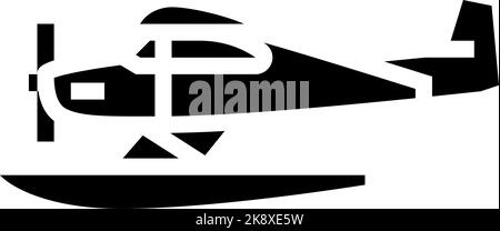 floatplane airplane aircraft glyph icon vector illustration Stock ...